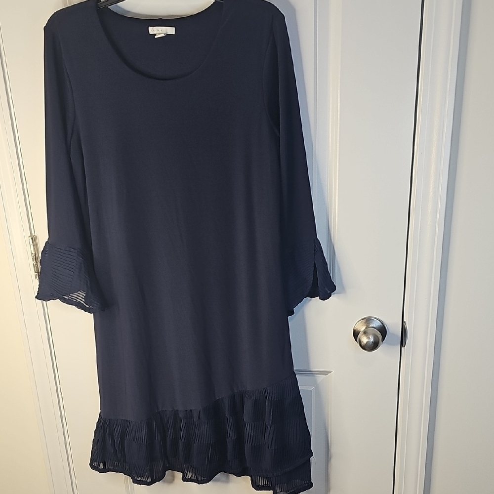 C Est 1946 Women's Elegant Navy Long Sleeve Dress Size M